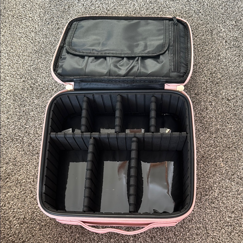 Pink and Black Makeup Organizer Case